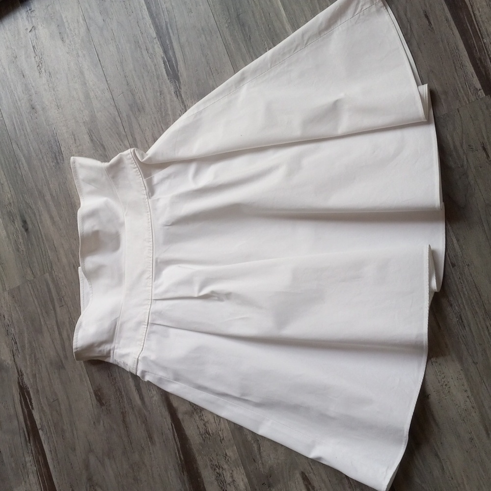 Valentino Flare Skirt Women's Ivory Cotton Size 6 Made in Italy - Picture 4 of 14